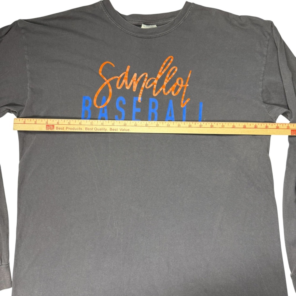 Sandlot Baseball Long Sleeve T-Shirt Mens XL Gray Comfort Colors Movie Fans - Picture 7 of 10